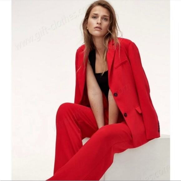 Aritzia Babaton Demy Oversized Blazer in Red size XS - Picture 1 of 9